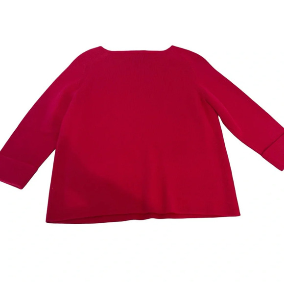 Ann‎ Taylor Pink Pullover Crewneck Knit 3/4 Sleeve Sweater w/ Pockets Size Small - Picture 2 of 9